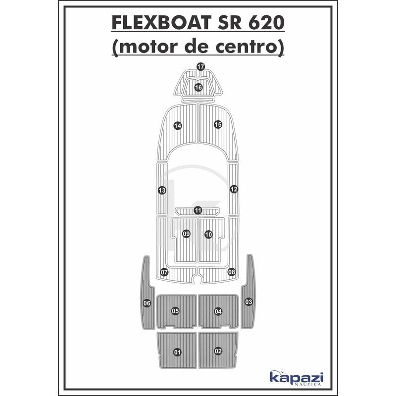tapete-pvc-thermo-deck-comfort-para-flexboat-sr-620-motor-de-centro-plataforma-cinza-friso-preto