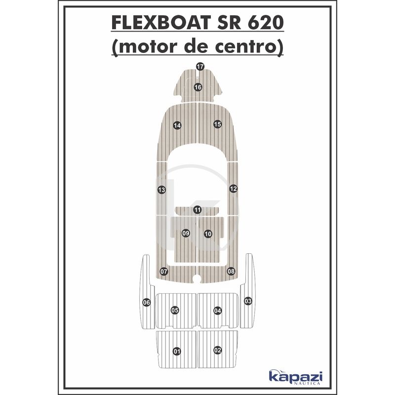 tapete-pvc-thermo-deck-classic-para-flexboat-sr-620-motor-de-centro-cockpit-areia-friso-preto