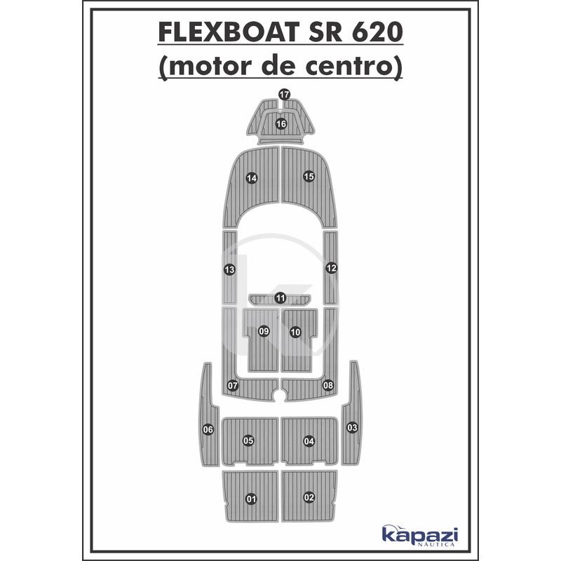 tapete-pvc-thermo-deck-comfort-para-flexboat-sr-620-motor-de-centro-completo-cinza-friso-preto