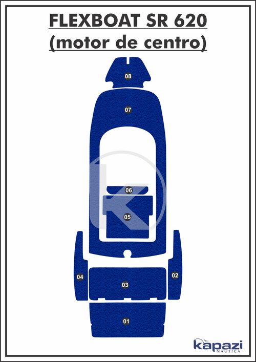 Tapete PVC Vinil Kap para Flexboat SR 620 Motor de Centro - Completo