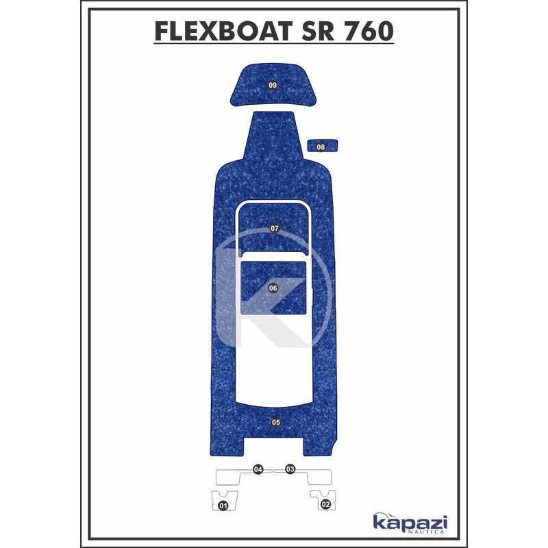 tapete-textil-nauti-clean-para-flexboat-sr-760-cockpit-azul-maritimo-com-borda