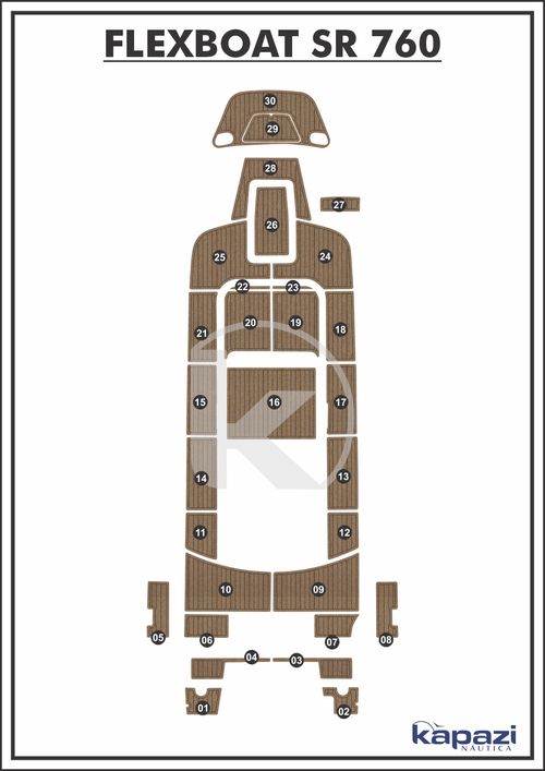 Tapete PVC Thermo Deck Beach para Flexboat SR 760 - Completo