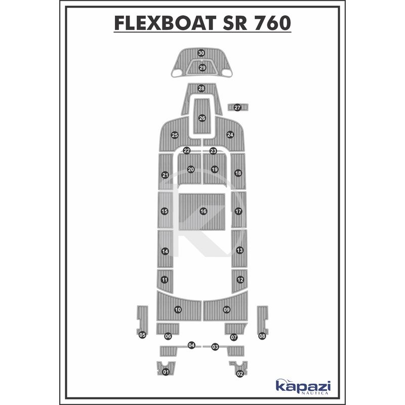 tapete-pvc-thermo-deck-comfort-para-flexboat-sr-760-completo-cinza-friso-preto