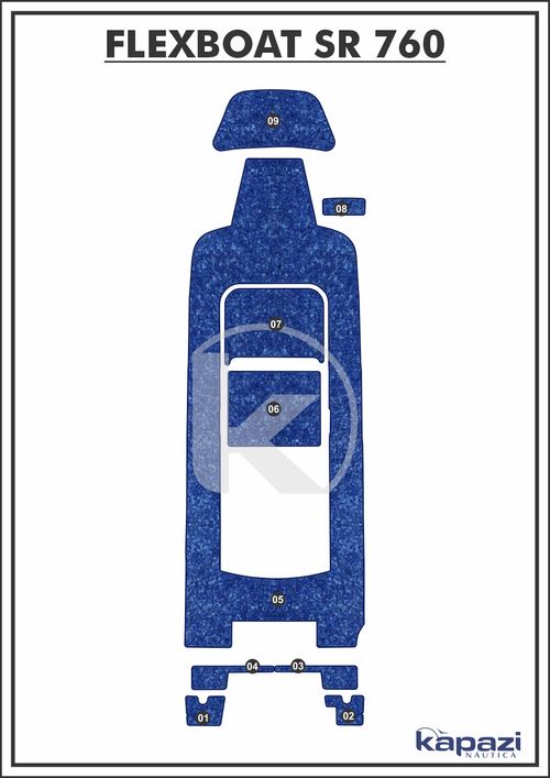 Tapete Têxtil Nauti Clean para Flexboat SR 760 - Completo