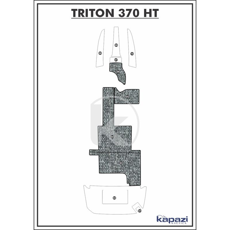 tapete-pvc-nautico-trancado-para-triton-370-ht-cockpit-branco-e-preto-com-borda