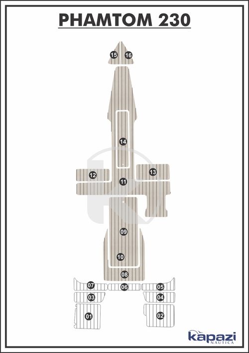 Tapete PVC Thermo Deck Classic para Phantom 230 - Cockpit