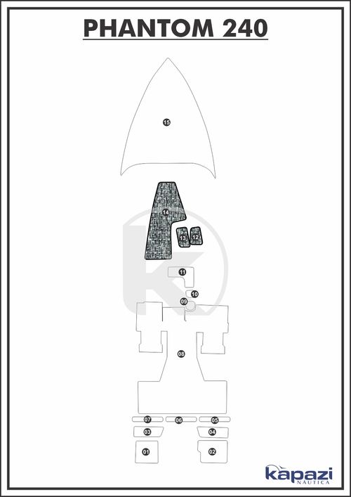 Tapete PVC Náutico Trançado para Phantom 240 - Cabine