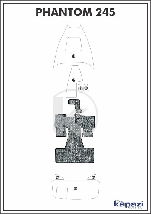 Tapete PVC Náutico Trançado para Phantom 245 - Cockpit