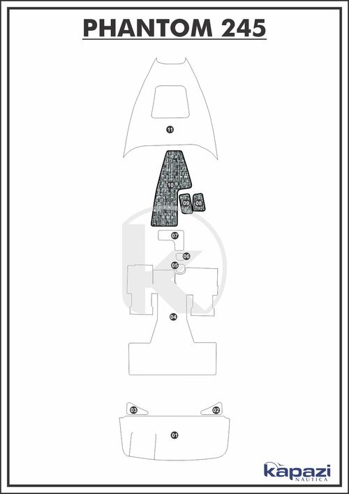 Tapete PVC Náutico Trançado para Phantom 245 - Cabine