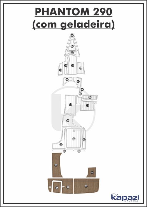 Tapete PVC Thermo Deck Beach para Phantom 290 Com Geladeira - Plataforma