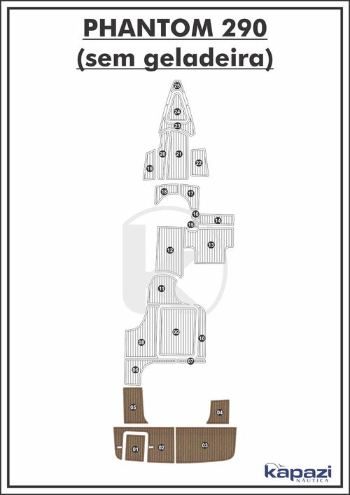 Tapete PVC Thermo Deck Beach para Phantom 290 Sem Geladeira - Plataforma