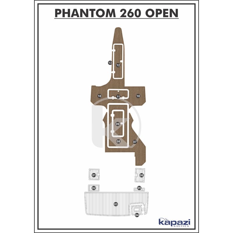 tapete-pvc-thermo-deck-beach-para-phantom-260-open-cockpit-natural-friso-preto