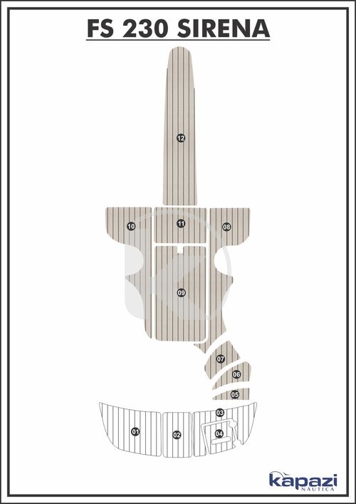 Tapete PVC Thermo Deck Classic para FS 230 Sirena - Cockpit