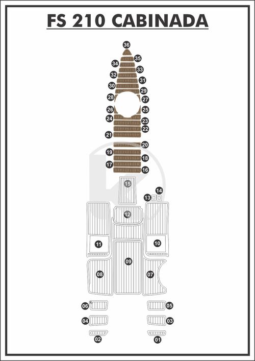 Tapete PVC Thermo Deck Beach para FS 210 Cabinada - Cabine