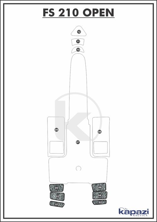 Tapete PVC Náutico Trançado para FS 210 Open - Plataforma