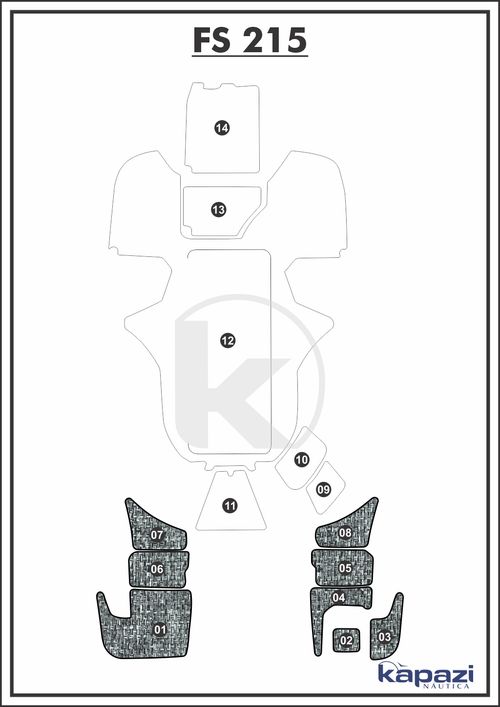 Tapete PVC Náutico Trançado para FS 215 - Plataforma