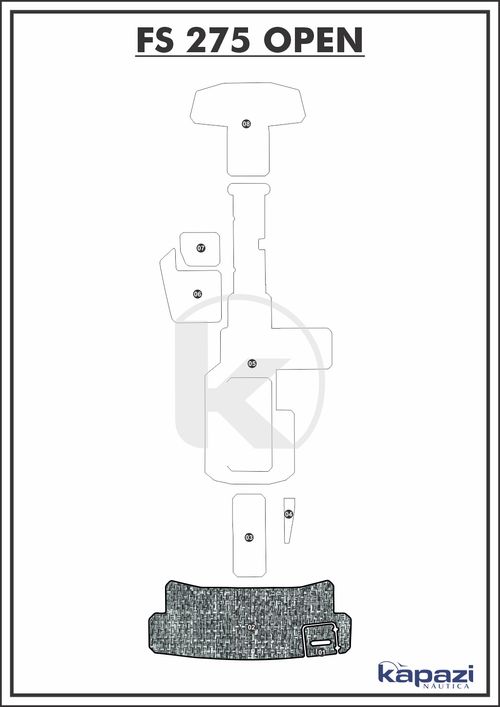 Tapete PVC Náutico Trançado para FS 275 Open - Plataforma