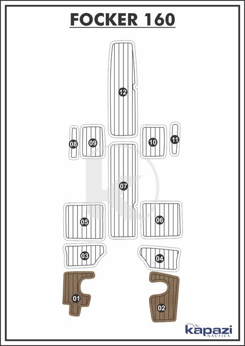 Tapete PVC Thermo Deck Beach para Focker 160 - Plataforma