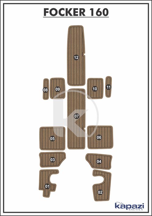 Tapete PVC Thermo Deck Beach para Focker 160 - Completo