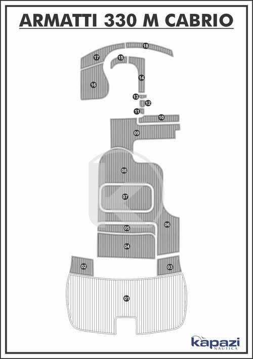 Tapete PVC Thermo Deck Comfort para Armatti 330 M Cabrio - Cockpit