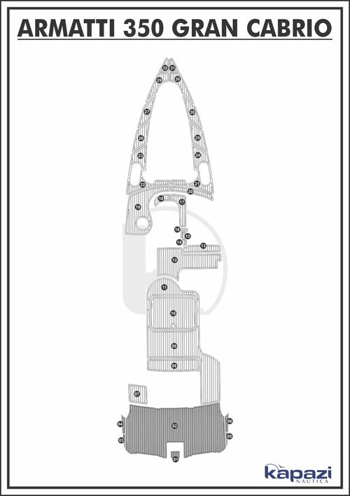 Tapete PVC Thermo Deck Comfort para Armatti 350 Gran Cabrio - Plataforma