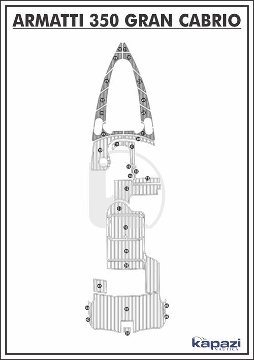 Tapete PVC Thermo Deck Comfort para Armatti 350 Gran Cabrio - Proa