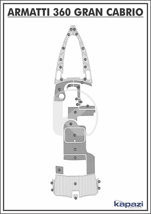 Tapete PVC Thermo Deck Comfort para Armatti 360 Gran Cabrio - Cockpit