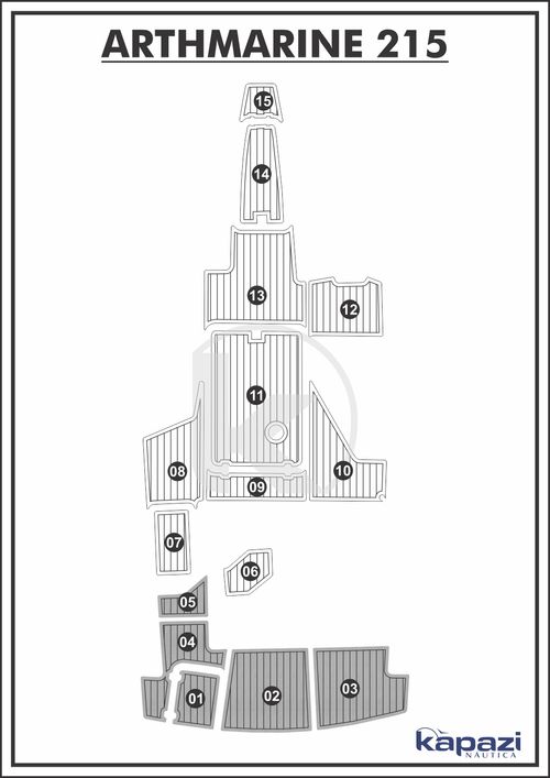 Tapete PVC Thermo Deck Comfort para Arthmarine 215 - Plataforma