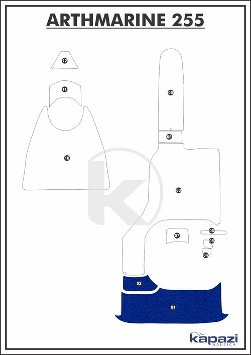 Tapete PVC Vinil Kap para Arthmarine 255 - Plataforma