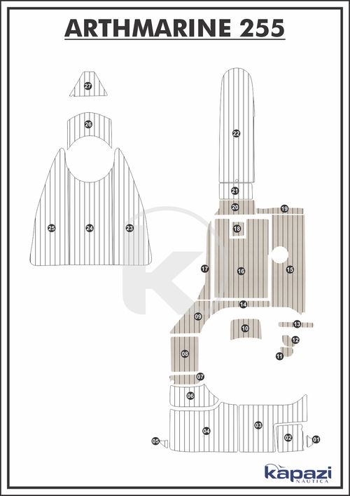 Tapete PVC Thermo Deck Classic para Arthmarine 255 - Cockpit