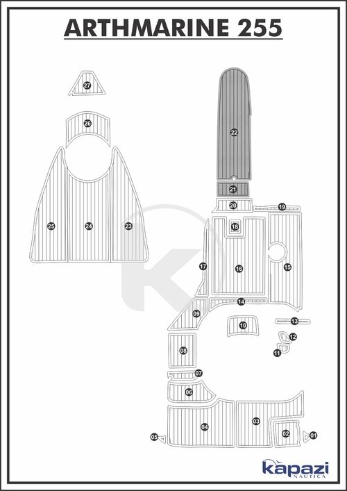 Tapete PVC Thermo Deck Comfort para Arthmarine 255 - Cabine