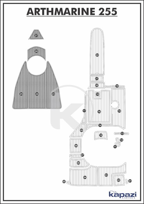 Tapete PVC Thermo Deck Comfort para Arthmarine 255 - Proa