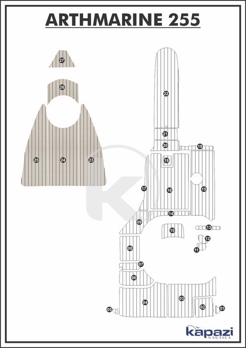 Tapete PVC Thermo Deck Classic para Arthmarine 255 - Proa