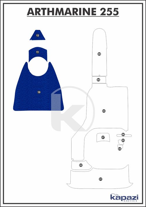 Tapete PVC Vinil Kap para Arthmarine 255 - Proa