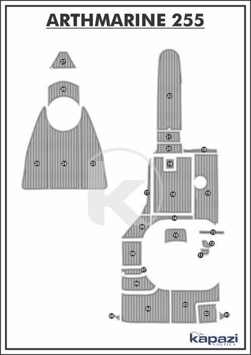 Tapete PVC Thermo Deck Comfort para Arthmarine 255 - Completo