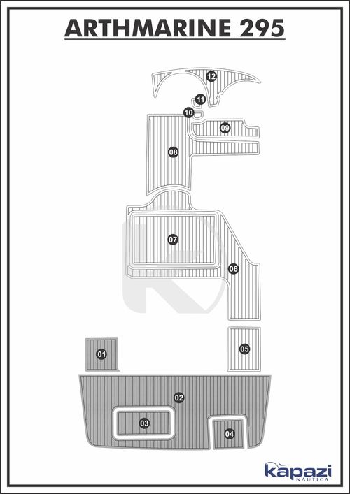 Tapete PVC Thermo Deck Comfort para Arthmarine 295 - Plataforma