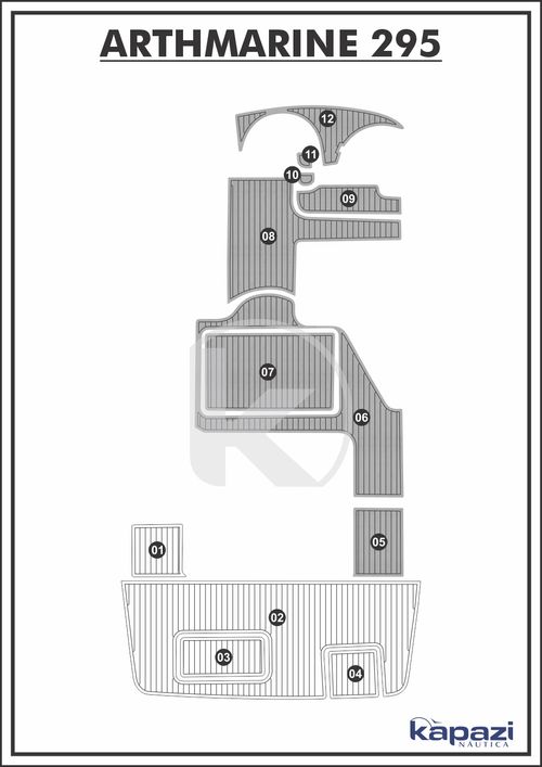 Tapete PVC Thermo Deck Comfort para Arthmarine 295 - Cockpit