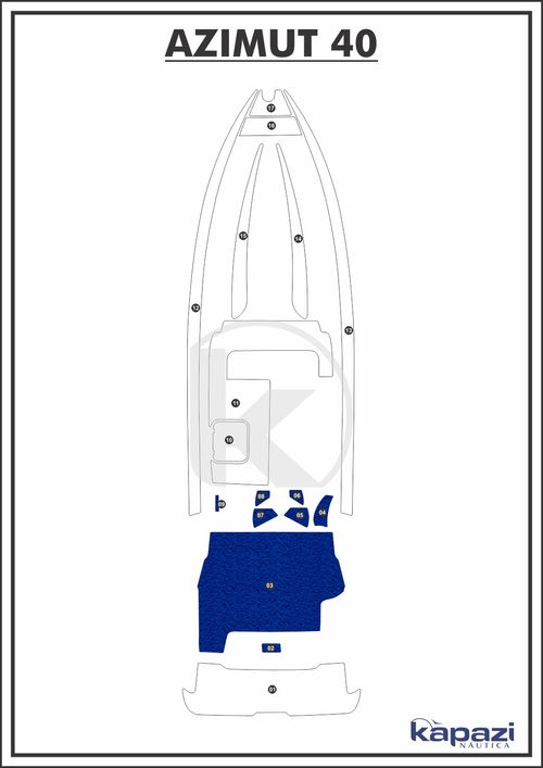 Tapete PVC Vinil Kap para Azimut 40 - Cockpit
