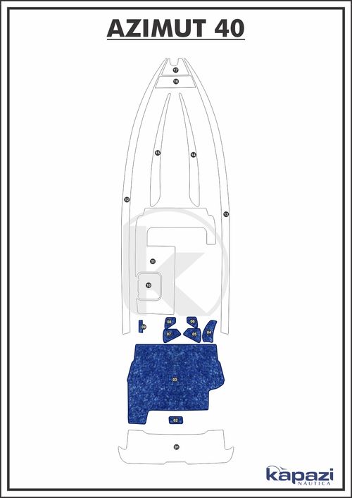 Tapete Têxtil Nauti Clean para Azimut 40 - Cockpit
