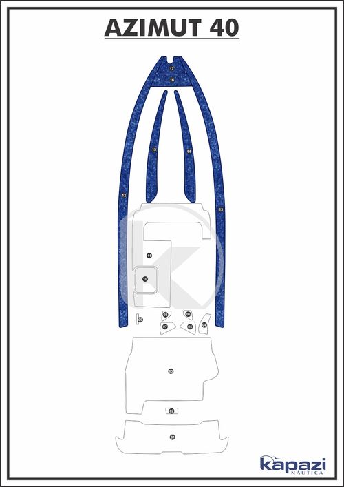 Tapete Têxtil Nauti Clean para Azimut 40 - Passadiço