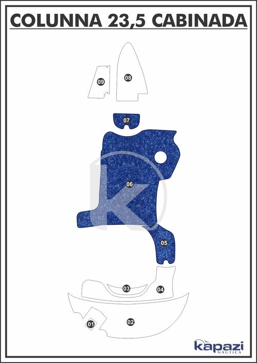 Tapete Têxtil Nauti Clean para Colunna 235 Cabinada - Cockpit