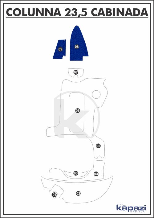 Tapete PVC Vinil Kap para Colunna 235 Cabinada - Cabine