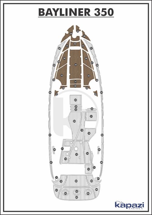 Tapete PVC Thermo Deck Beach para Bayliner 350 - Proa