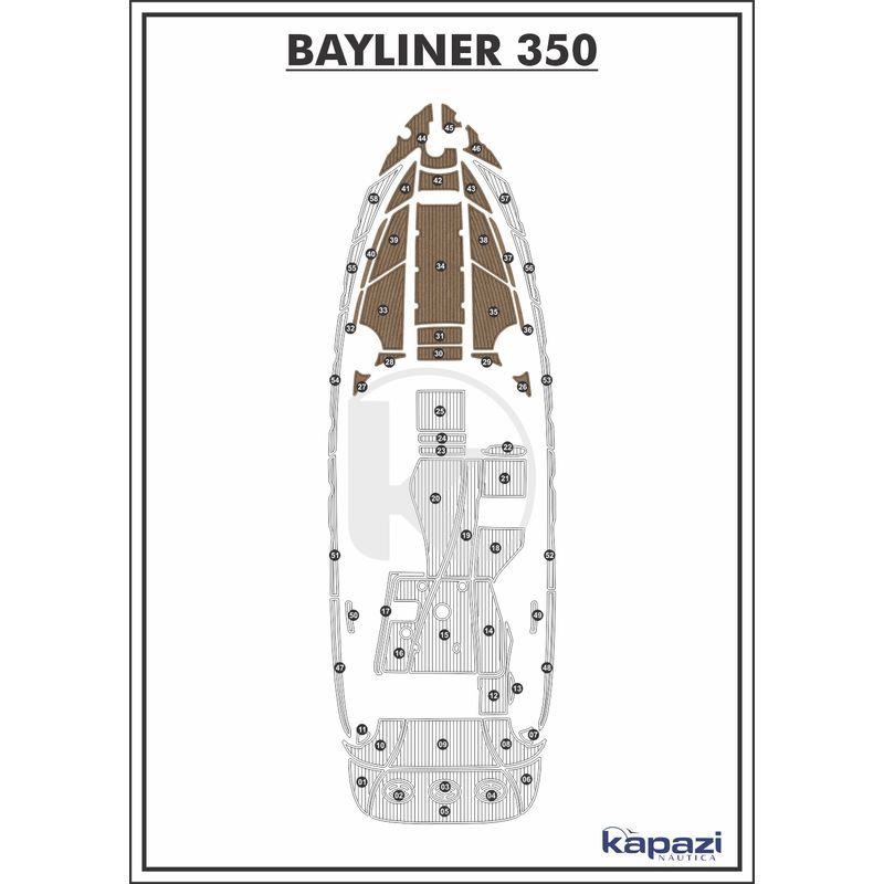 Tapete-PVC-Thermo-Deck-Beach-para-Bayliner-350-Proa-Natural-friso-Preto