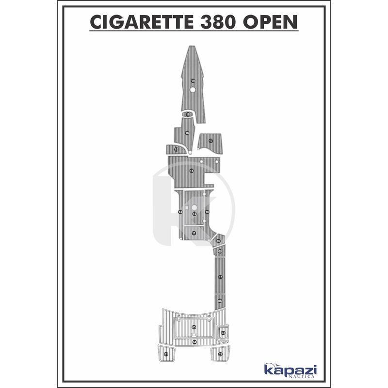 tapete-pvc-thermo-deck-comfort-para-cigarette-380-open-cockpit-cinza-friso-preto