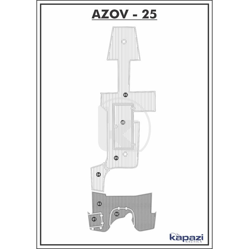 Tapete-PVC-Thermo-Deck-Comfort-para-Azov-Z-260-Plataforma-Cinza-friso-Preto