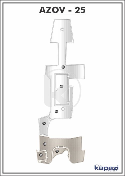 Tapete PVC Thermo Deck Classic para Azov Z 260 - Plataforma