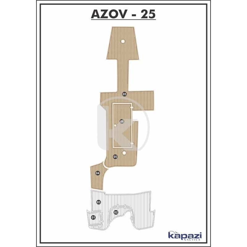 Tapete-EVA-Soft-Tech-para-Azov-Z-260-Cockpit-Areia-friso-Preto