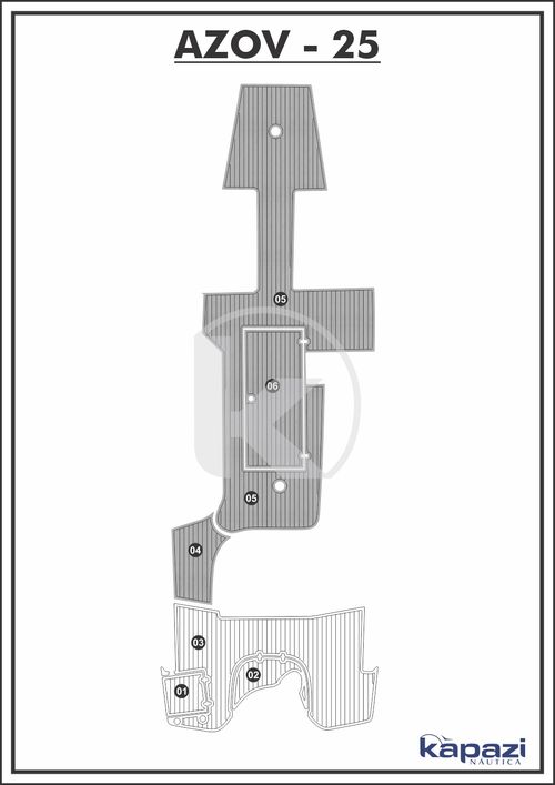Tapete PVC Thermo Deck Comfort para Azov Z 260 - Cockpit