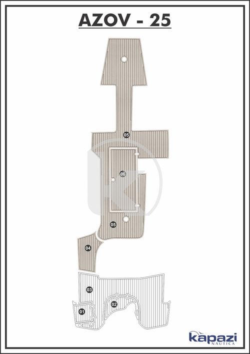 Tapete PVC Thermo Deck Classic para Azov Z 260 - Cockpit
